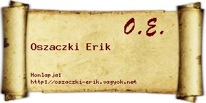 Oszaczki Erik névjegykártya